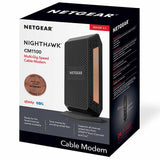 picture of the multi-gigabit Netgear CM 1100 modem which is available at https://knecthome.myshopify.com/products/netgear-nighthawk-cm1100-docsis-3-1-cable-modem